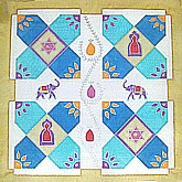 India Wallhanging silk painting - bottom panel