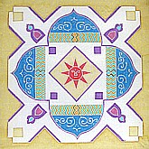 India Wallhanging silk painting - centre panel