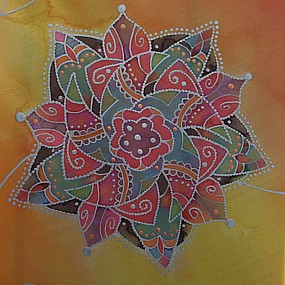 Moroccan Flower Silk Art