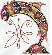 Salmon of knowledge Silk Art
